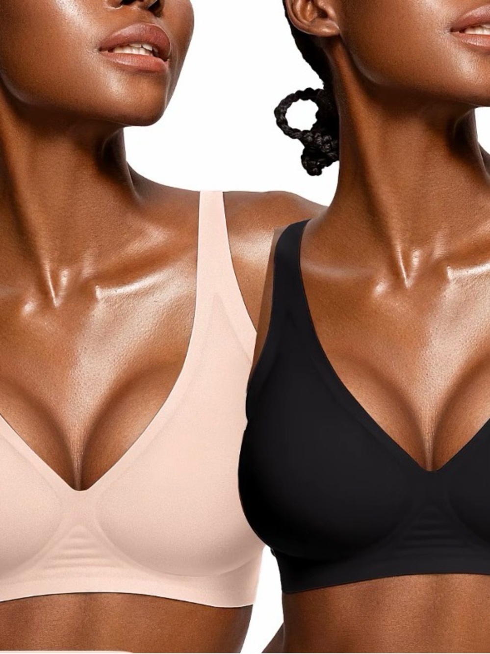 Jelly Bras. V-Neck Comfort Bras — Black & Nude. OEAK TikTok.